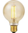 E27 6,5W dimbar LED globepære - G80, 550lm, filament, 2200K, gullfarget glass