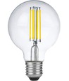 E27 6W dimbar LED filamentpære - G80, 550lm, 2500K, klart glass