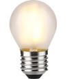 E27 4W dimbar LED kronepære - G45, filament, matt glass, 2500K