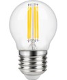 E27 4W dimbar LED kronepære - G45, filament, 2200K, klart glass