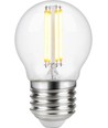 E27 4W dimbar LED kronepære - G45, filament, 2200K, klart glass