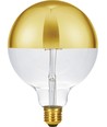 E27 6,5W dimbar LED kronepære - G125, topforspeilet gull, 2500K