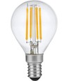 E14 4W dimbar LED kronepære - G45, filament, 2500K, klart glass