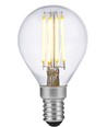E14 4W dimbar LED kronepære - G45, filament, 2500K, klart glass