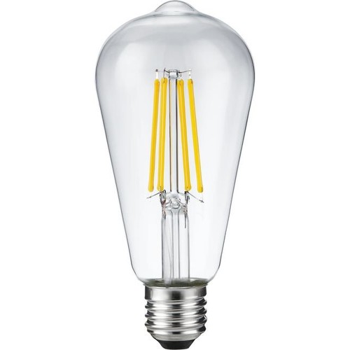 E27 8W dimbar LED Rustika-pære - ST64, filament, 2500K, klart glass, 650lm