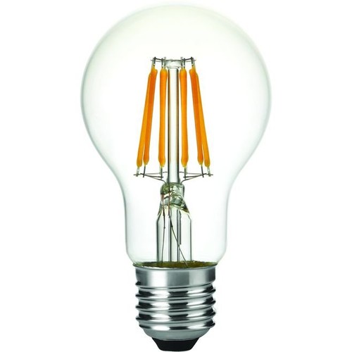 E27 6,5W dimbar LED-pære - Filament, A60, 630lm, 2500K, klart glass