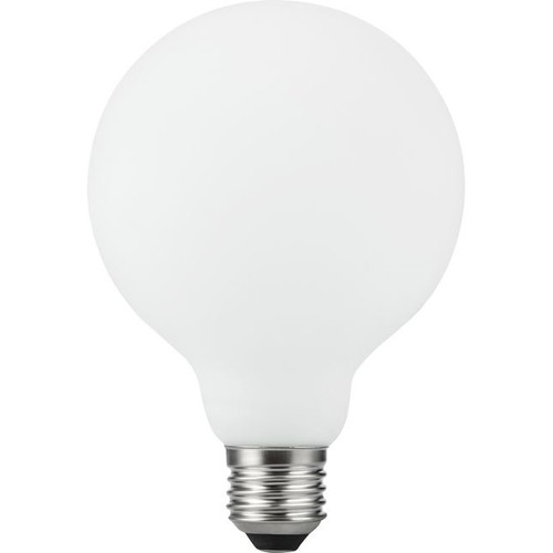E27 5,5W dimbar LED-pære - G95, filament, matthvit, 550lm, 2500K