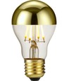 E27 4W dimbar LED kronepære - Topforspeilet gull, A55, 2500K