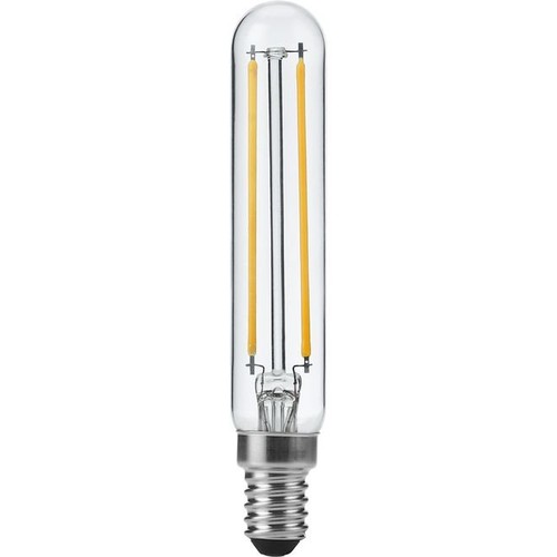 E14 4W dimbar LED rørpære - 11,5cm, filament, 2500K, klart glass