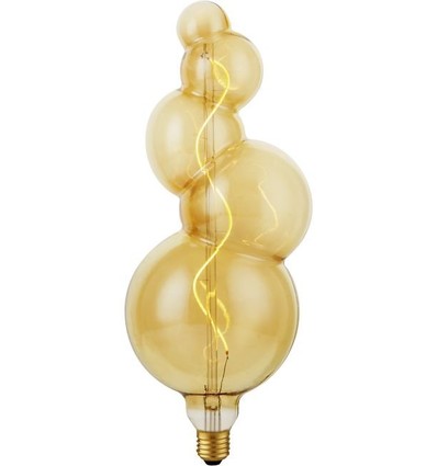 E27 4W XXL Flex Bubble-5 filamentpære - 200lm, dimbar, gullfarget glass, 2000K