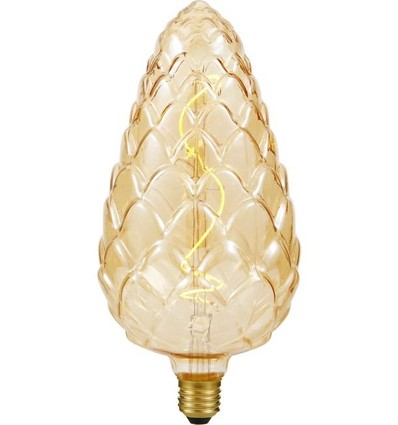E27 4W XXL Flex Pine-Cone filamentpære - 200lm, gullfarget glass, dimbar, 2000K