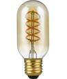 E27 5W dimbar LED-pære - Filament Flex DH Tube, 2000K, gullfarget glass, 300lm