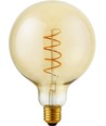 E27 4W dimbar LED filamentpære - G125, Flex Globe, 200lm, 2000K, gullglass