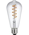 E27 4W dimbar LED Rustika-pære - ST64, Flex Filament, 2200K, klart glass