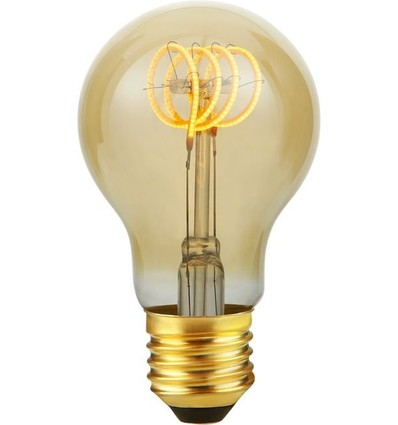 E27 4W dimbar LED filamentpære - A60, Flex, Gold, 2000K, 210lm