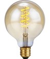 E27 4W dimbar LED filamentpære - G95, Flex Globe, 200lm, 2000K, gullfarget glass