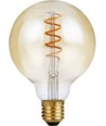 E27 4W dimbar LED filamentpære - G95, Flex Globe, 200lm, 2000K, gullfarget glass