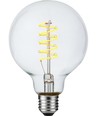 E27 4,5W dimbar LED-pære - G95, Flex Filament, 2200K, klart glass