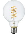 E27 4,5W dimbar LED-pære - G95, Flex Filament, 2200K, klart glass