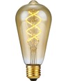 E27 5W 3-trinns dimbar LED-pære - ST64 Rustika, Flex Filament, 2200K, gullfarget glass