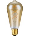 E27 5W 3-trinns dimbar LED-pære - ST64 Rustika, Flex Filament, 2200K, gullfarget glass