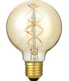 E27 5W 3-trinns dimbar LED-pære - G80, Gull, Flex filament, 2200K, 460lm
