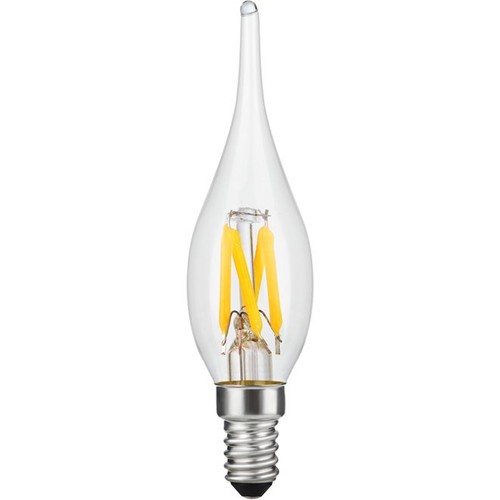 E10 1,5W LED filament mini tip kronelyspære - C23, 90lm, 2500K, klart glass