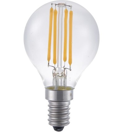E14 4W filament kronepære, 24V - G45, 2200K, klart glass, 270lm