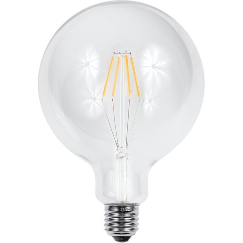 E27 4,5W dimbar LED globepære - G125, filament, 500lm, klart glass, 2700K