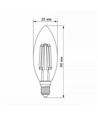 E14 6W filament kronepære - C37, nøytral hvit