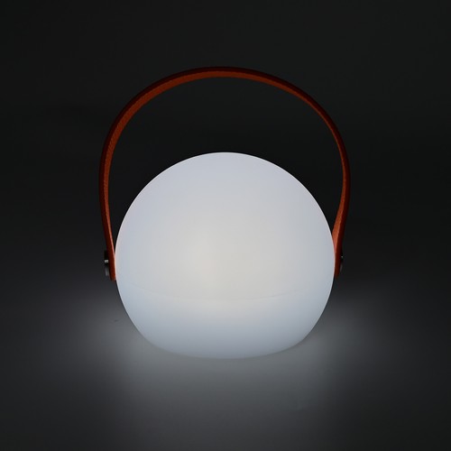 Oppladbar RGB LED-bordlampe Ø13cm - Hvit, inkl. fjernkontroll, IP54 utendørs
