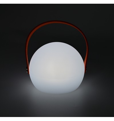Oppladbar RGB LED-bordlampe Ø13cm - Hvit, inkl. fjernkontroll, IP54 utendørs
