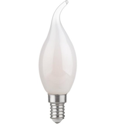 E14 4,7W dimbar LED kronepære med tipp - C35, opalt glass, 2700K, filament