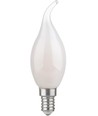 E14 4,7W dimbar LED kronepære med tipp - C35, opalt glass, 2700K, filament