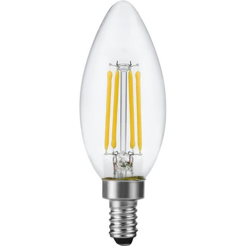 E12 4,4W dimbar LED kronepære - Filament, C35, 470lm, 2700K, klart glass