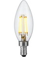 E12 4,4W dimbar LED kronepære - Filament, C35, 470lm, 2700K, klart glass