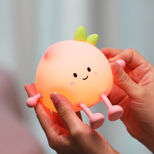 MOCHI fersken nattlampe - Silikon, touch dimbar, IP20 innendørs
