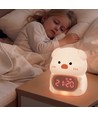 MOCHI Gris nattlampe med klokke - Fargeskift + varmhvit, Silikon, touch dimbar, IP20 innendørs