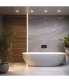 28W Ø23cm DURE 3 MAX downlight panel - 121lm/W, IP44, hvit kant, 6000K, 5 års garanti, Hull: Ø19 cm, Mål: Ø23 cm