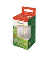 E27 1W LED kronepære - G45, filament, klart glass
