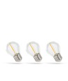 LED Kule E27 1W - 230V, Kulltråd, Varm Hvit, Klar, Spectrum, 3-pakning