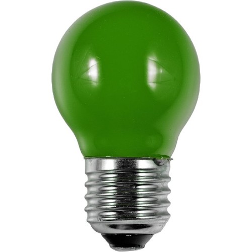 E27 1W LED filament kronepære - G45, Grønn, Party Colour Premium