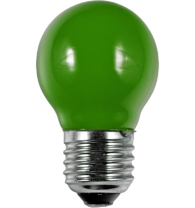 E27 1W LED filament kronepære - G45, Grønn, Party Colour Premium