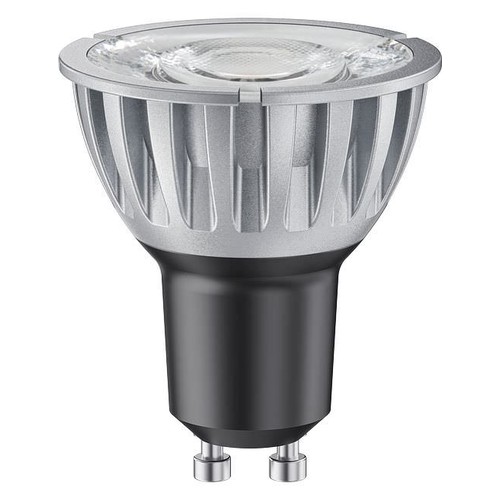 GU10 6,5W dimbar LED-pære - 10°, 500lm, 2700K, sølv finish