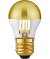 E27 4W dimbar LED kronepære - Toppforspeilet gull, G45, filament, 2500K