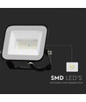 20W V-Tac Slimline LED-lyskaster - Samsung LED-chip, sort hus, IP65 utendørs