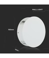 V-Tac 4W LED vegglampe - IP65, hvit, rund, 4-veis lys, 4000K, inkl. lyskilde