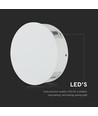 V-Tac 4W LED vegglampe - IP65, hvit, rund, 4-veis lys, 4000K, inkl. lyskilde