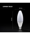 V-Tac 60W LED-pære - E40, 6500K, Cree Chip, 6 års garanti