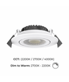 7W Ø8,3cm DimToWarm+CCT innfellingsspot dimbar RA96 - Hull: Ø6,8 cm, Mål: Ø8,3 cm, Hvit kant